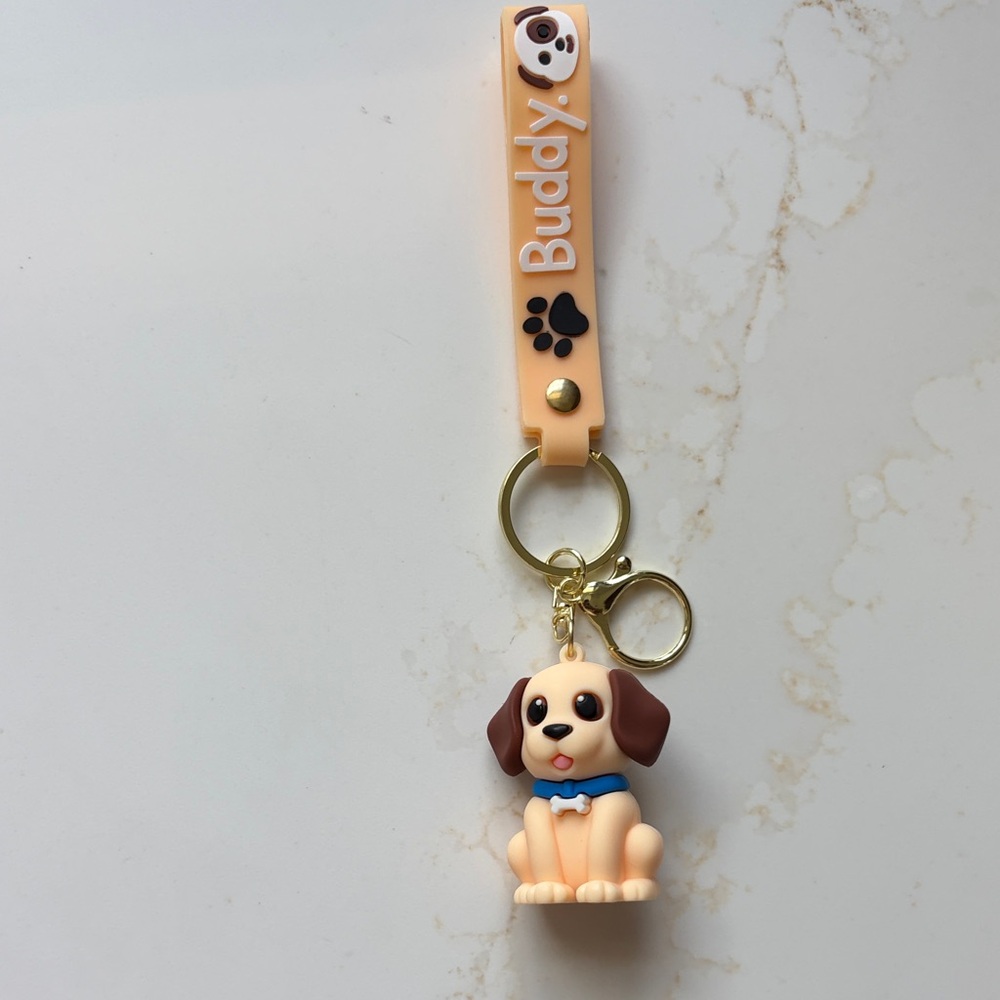 Buddy the Dog Keychain.   Use on kids backpacks, charm or keys